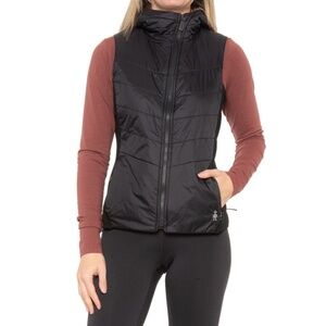 Smartwool Smartloft Merino Wool Vest Hoodie for Women - Black Size S NWT